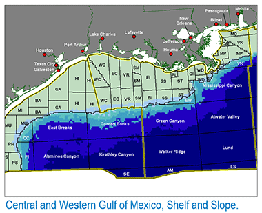 Central and Western Gulf of Mexico Shelf and Slope